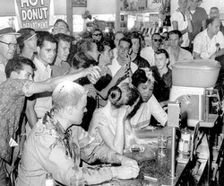 sit lunch counter ins rights civil 1960 movement freedom greensboro riders 1963 restaurant whites jackson during american events segregation protesters